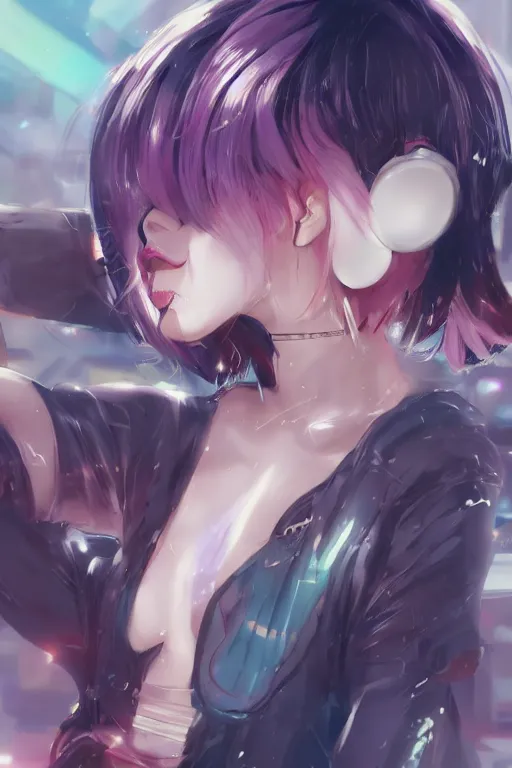 Image similar to beautiful anime art of a cyberpunk neko girl, character by WLOP, Logan, Cure, Mingchen, Shen, BangkuART, sakimichan, yan gisuka, JeonSeok Lee, trending on Artstation, Trending on Pixiv