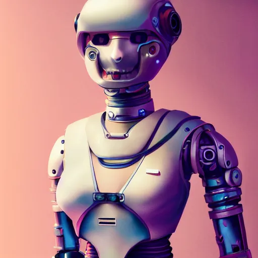 Image similar to detailed full body concept pastel painting of a female pirate robot in beautifully designed clothing, octane render, 4k, micro detail