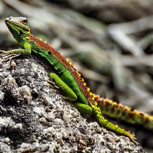 Prompt: a national geographic photograph of dozens of lizards on a huge pile of feces.