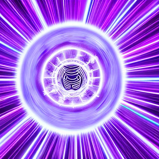 Prompt: a purple shield emanating a purple glow, purple energy, ability image, dark background, digital art