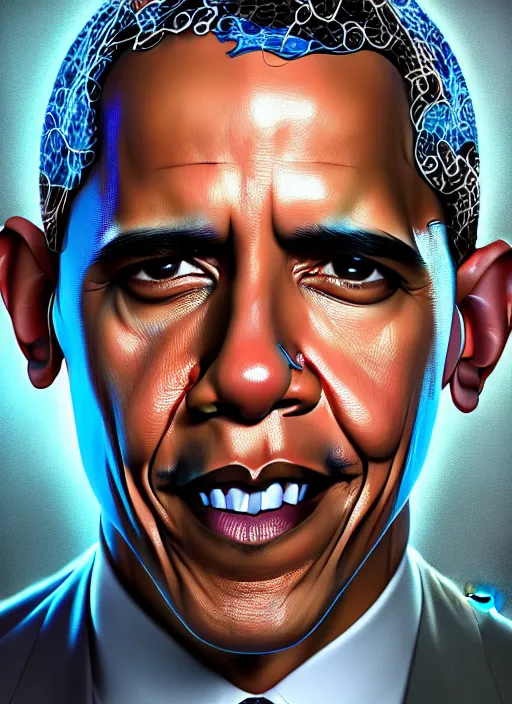 Prompt: portrait of barack obama as supeman, hyperdetailed illustration by irakli nadar and alexandre ferra, volumetric lighting, intricate, hyper detailed, smooth, vibrant aura, intricate linework