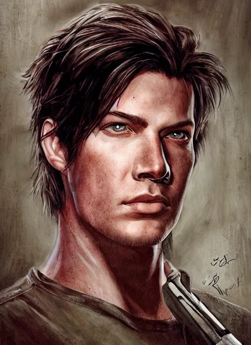 Prompt: jack baker portrait by stephen grammell [ [ resident evil ] ]