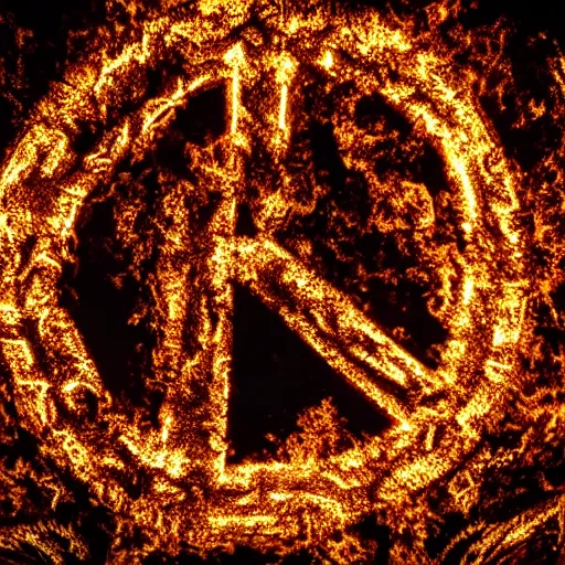 Prompt: fire peace sign, photography, highly detailed, high quality, 8 k, soft lighting,