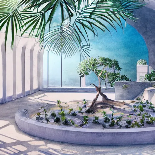 Image similar to delicate marble garden on jupiter's moon, beach volleyball babes, botanic watercolors, iridescent, 8 k wide angle, realistic shaded, fine details, artstation, italian, colonnade, oak tree, hydrangea, gardena architecture, party atmosphere