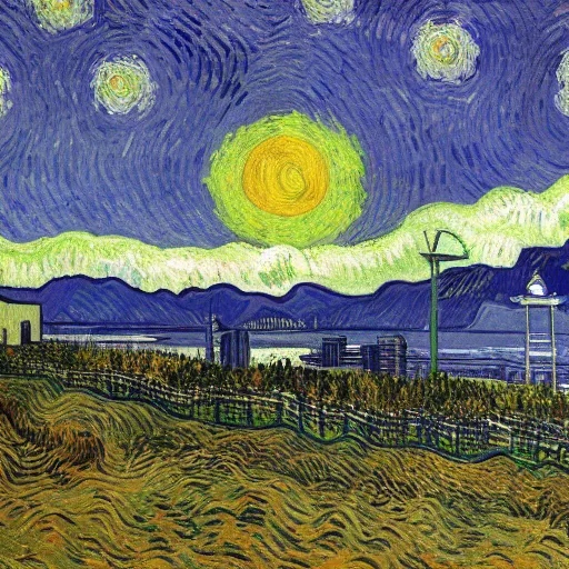 Image similar to Seattle, by VanGogh