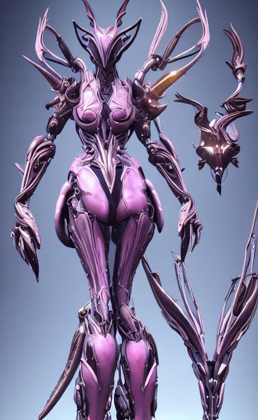 Image similar to extremely detailed goddess shot, front shot, low shot, of a beautiful saryn warframe, that's a giant beautiful stunning anthropomorphic robot female dragon with metal cat ears, standing elegantly on a mountain, detailed sharp robot dragon claws, robot dragon feet, streamlined pink armor, thick smooth warframe thighs, long elegant tail, detailed warframe fanart, destiny fanart, high quality digital art, giantess art, furry art, 3D realistic, warframe art, Destiny art, furaffinity, DeviantArt, artstation, 8k HD, octane render