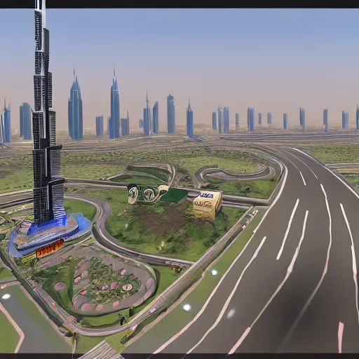 Image similar to gta : dubai, by chaka khan