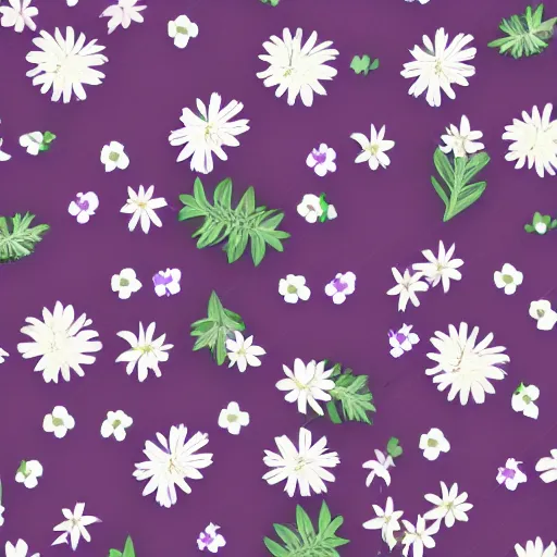 Prompt: Icon for a clothing company called WildFlower,dark purple background, floral, simple