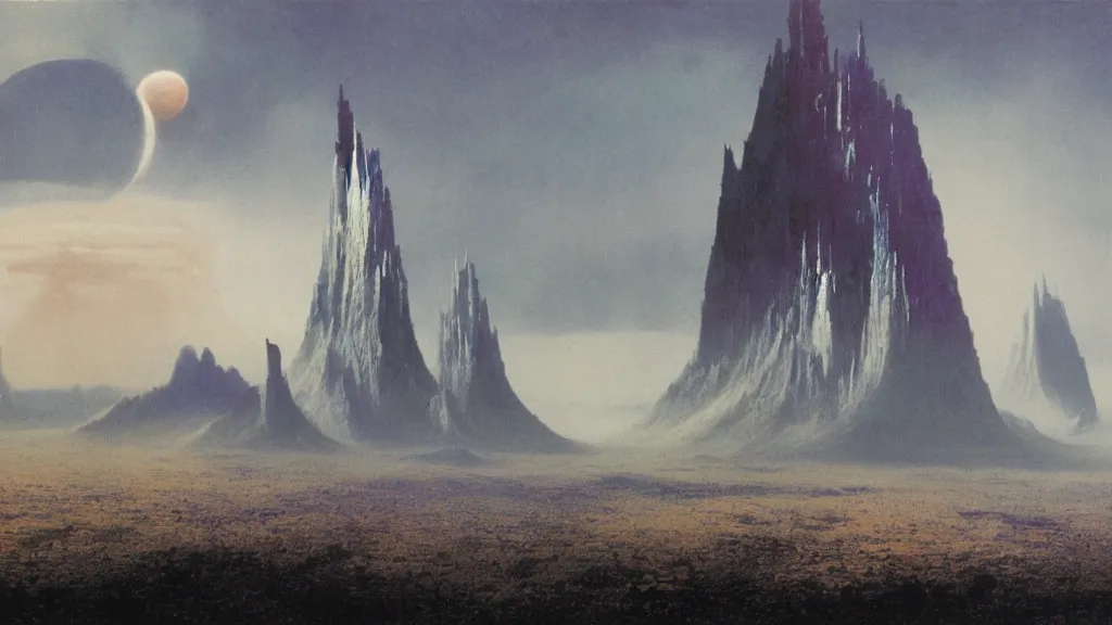 Image similar to otherworldly atmosphere of emissary space by arthur haas and bruce pennington and john schoenherr, cinematic matte painting