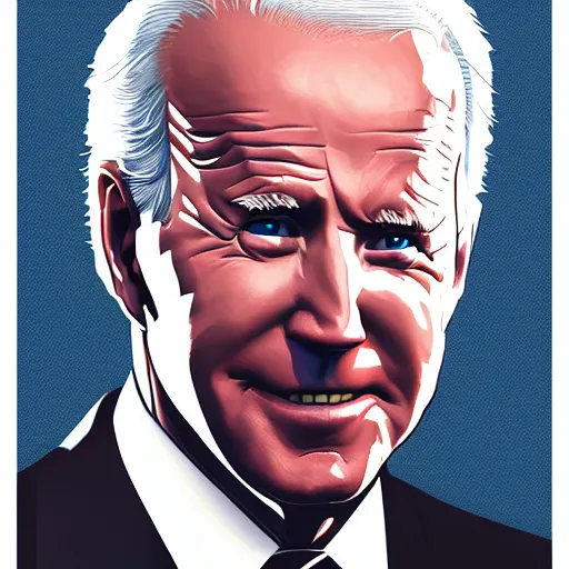 Image similar to Portrait of joe biden, by alan moore, strong features, sharp lines, supersuit, 8k, artstation, artgerm