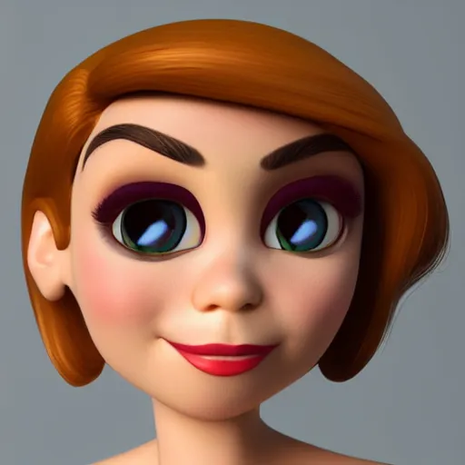 Prompt: pixar style portrait of pretty woman 85mm