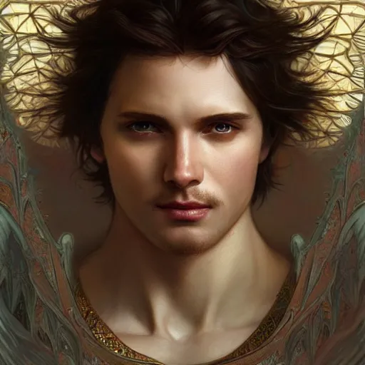 up close portrait of a male angel, d & d, face, | Stable Diffusion ...