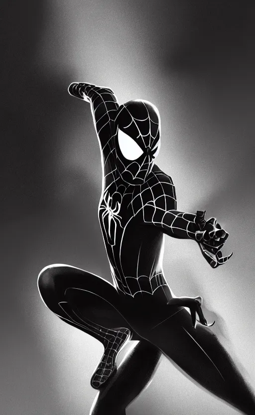 Image similar to spiderman noir, dynamic lighting, photorealistic fantasy concept art, trending on art station, stunning visuals, creative, cinematic, ultra detailed