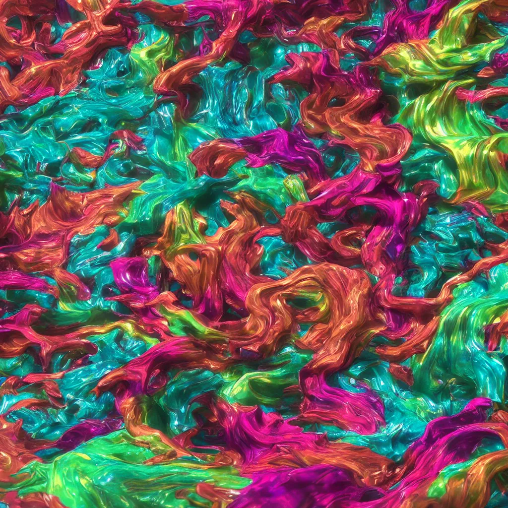 Image similar to painful pleasures by lynda benglis, octane render, colorful, 4 k, 8 k