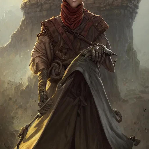 Image similar to portrait, mysterious rogue wearing a cloak, covered face, rpg game, stern expression, main character, detailed, digital painting, artstation, sharp focus, illustration, artgerm, tomasz alen kopera, peter mohrbacher, donato giancola, joseph christian leyendecker, wlop, frank frazetta