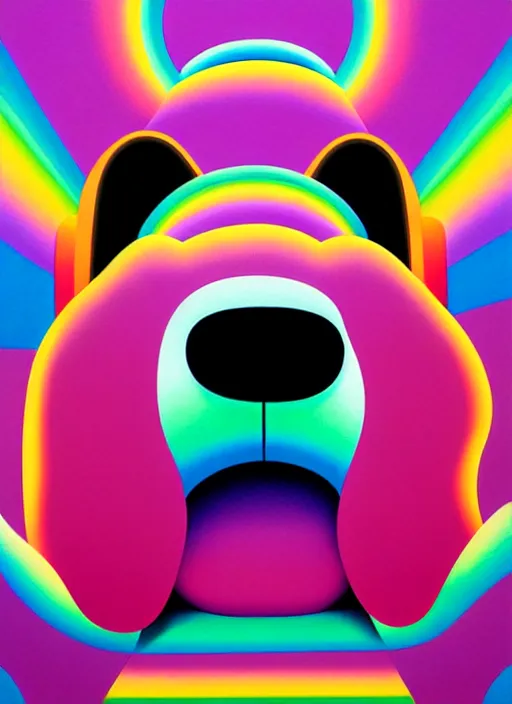 Image similar to dog by shusei nagaoka, kaws, david rudnick, airbrush on canvas, pastell colours, cell shaded!!!, 8 k