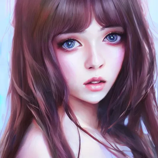 Image similar to cute girl art drawn in art style of WLOP full HD 4K highest quality realistic beautiful gorgeous natural WLOP artist painting