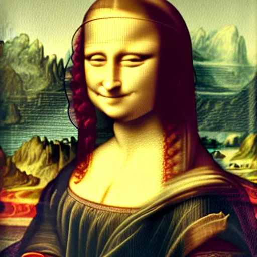 Prompt: mona Lisa smiling