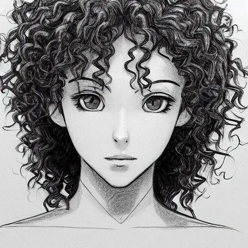 how to draw a anime girl with curly hair