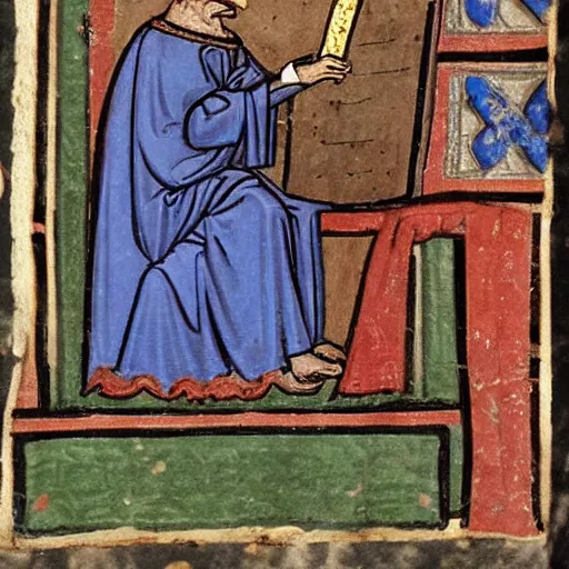 Image similar to medieval manuscript art of mr. bean