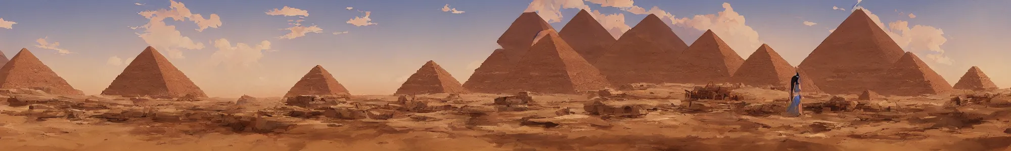 Prompt: egyptian landscape, desert, by studio ghibli and greg rutkowski