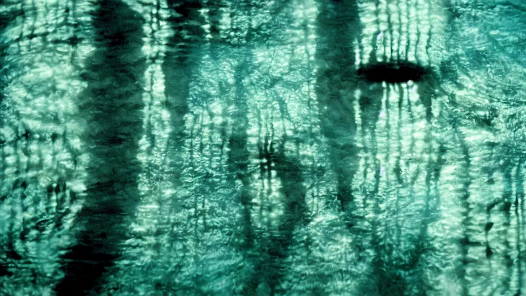 Image similar to water caustics, film still from the movie directed by denis villeneuve and david cronenberg with art direction by salvador dali and dr. seuss