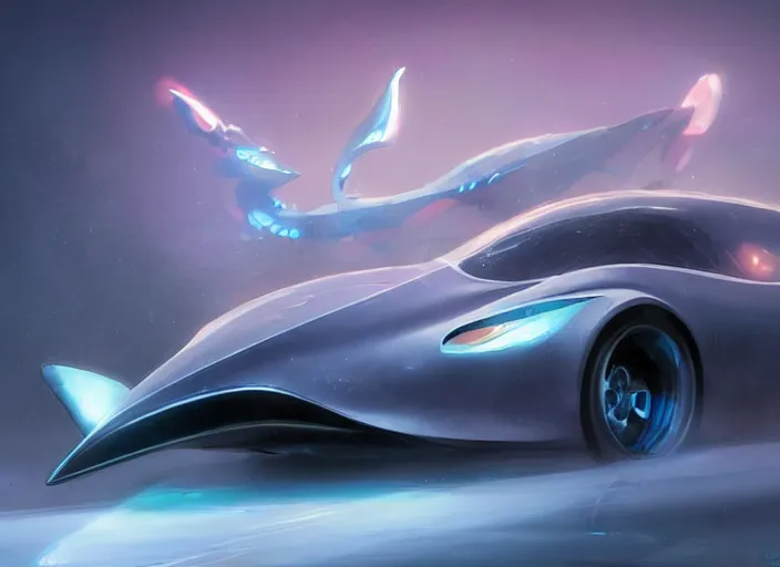 Image similar to a beautiful concept design of a car that looks like a shark. car design by cory loftis, fenghua zhong, ryohei hase, ismail inceoglu and ruan jia, henrik fisker and bruce kaiser and scott robertson and dmitry mazurkevich and doruk erdem and jon sibal, volumetric light.