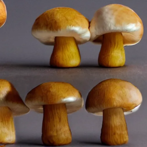 Prompt: anamorphic mushrooms playing music