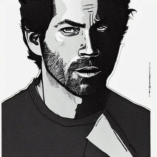 Prompt: “ paul walker retro minimalist portrait by jean giraud, moebius starwatcher comic, 8 k ”