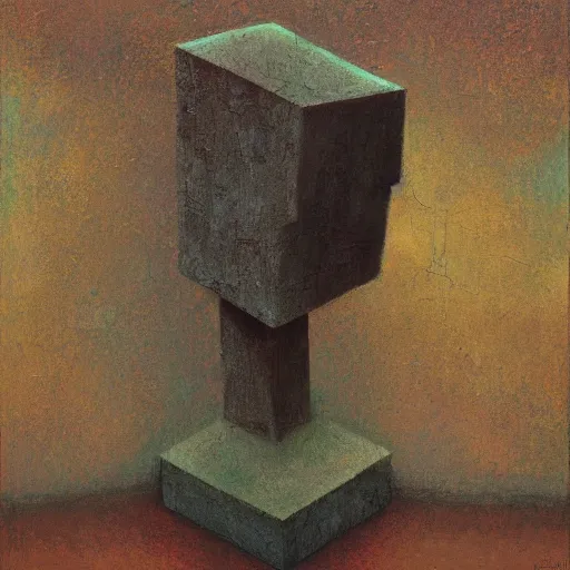 Image similar to an impasto melancholy painting by shaun tan of an abstract forgotten sculpture by the caretaker and ivan seal