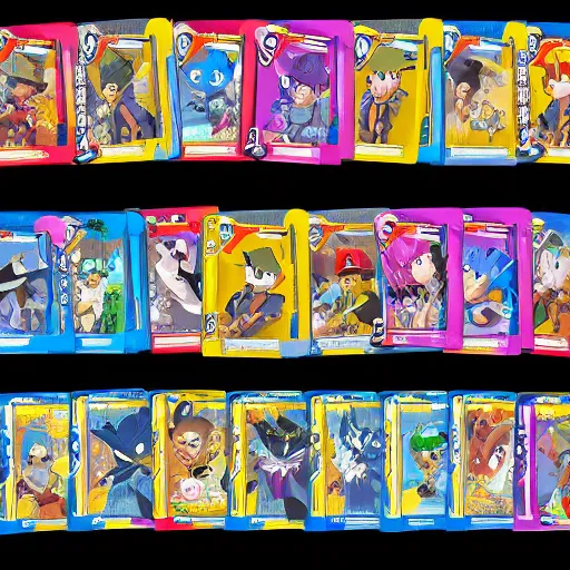 Image similar to pokemon cards with snooki, joe biden, nicki minaj, kim kardashian, osama bin laden, pokemon anime style, hd 8k image high detail, at target