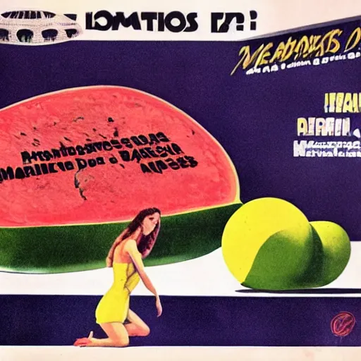 Image similar to melons from space, illustrazione, 6 0's poster b movie