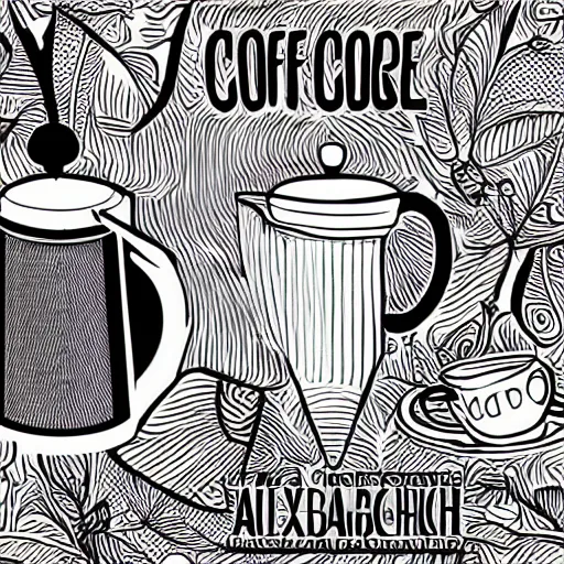 Image similar to coffee french press line art vector hand drawn alexander babich