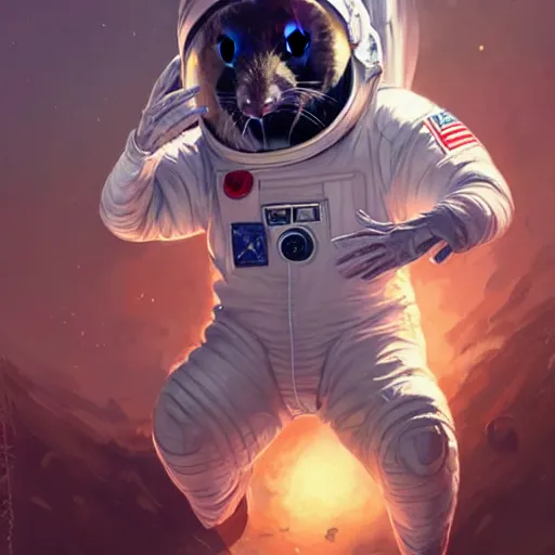 Prompt: a rat wearing an astronaut outfit,digital art,ultra realistic,ultra detailed,art by greg rutkowski,hyperdetailed,detailed face,professional art,art by rossdraws,deviantart,artstation