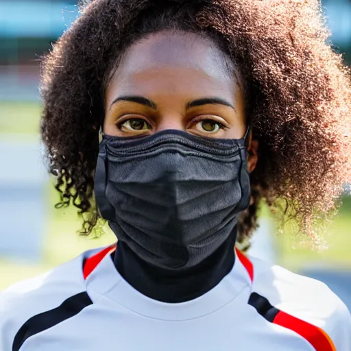 Image similar to brown skinned soccer player with face mask