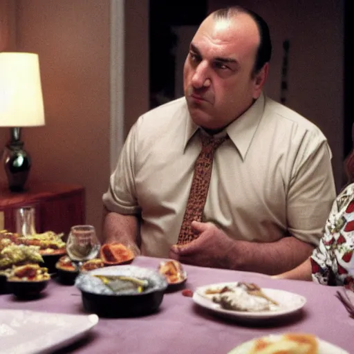 Image similar to tony soprano eating carmela soprano