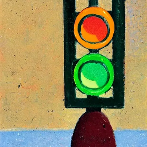 Prompt: cute traffic light robot by marius borgeaud