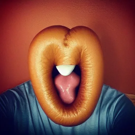 Image similar to “ a fella with hot dog lips ”