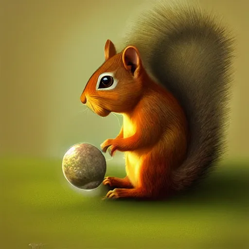 Prompt: squirrel, gediminas pranckevicius