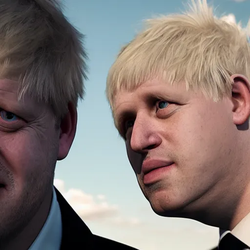 Image similar to Boris Johnson with Travis barkers body, realistic artstyle, wide shot, dramatic lighting, octane render, hyperrealistic, high quality, highly detailed, HD, beautiful, cinematic, 8k, unreal engine, facial accuracy, symmetrical