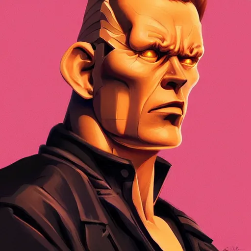 Image similar to face icon stylized minimalist the terminator 2 : judgement day, loftis, cory behance hd by jesper ejsing, by rhads, makoto shinkai and lois van baarle, ilya kuvshinov, rossdraws global illumination