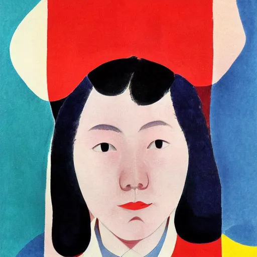 Prompt: portrait of a japanese teen, by ralph grady james, sonia delaunay and jean christian biville