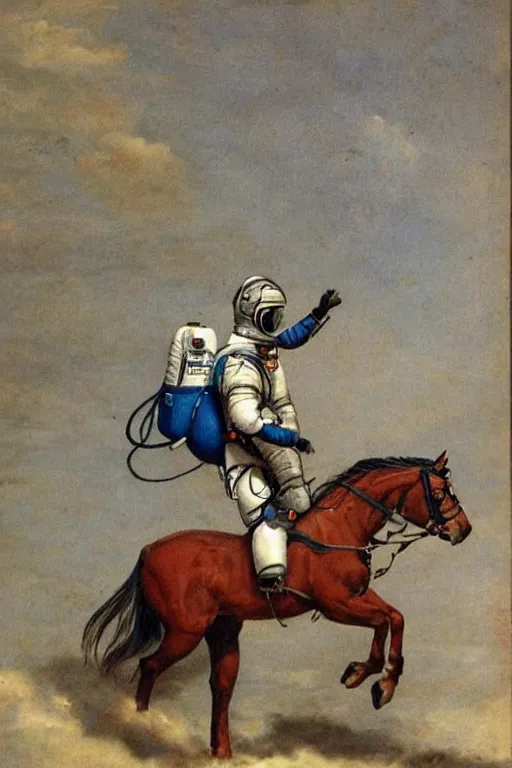 Prompt: a horse riding an astronaut.