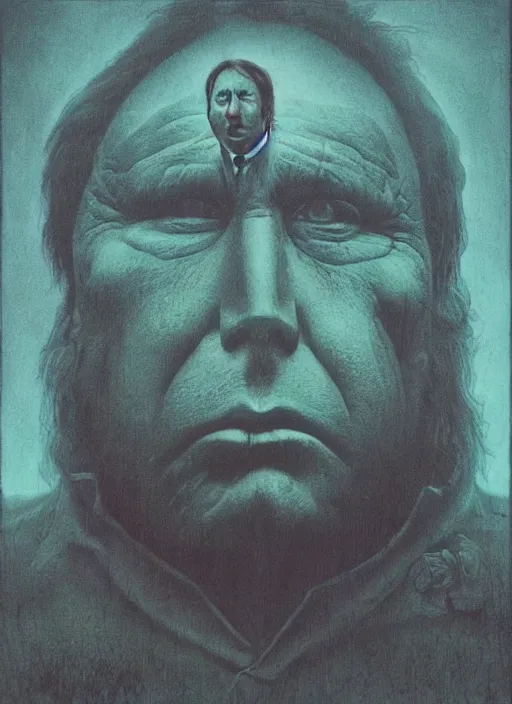 Image similar to alex jones by zdzislaw beksinski and lisa frank