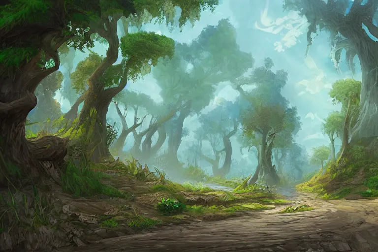 Prompt: the roads of zangarmarsh, digital art,