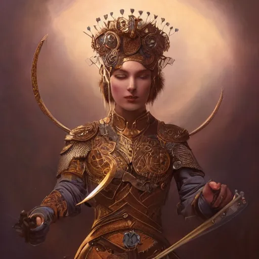 Image similar to a beautiful ultradetailed fine art old vintage wild warrior with swords, by tom bagshaw and zach sutton, vignette, 3 5 mm lens, golden ratio composition, studio photography, very detailed, humanoids, artstation, 8 k, highly coherent