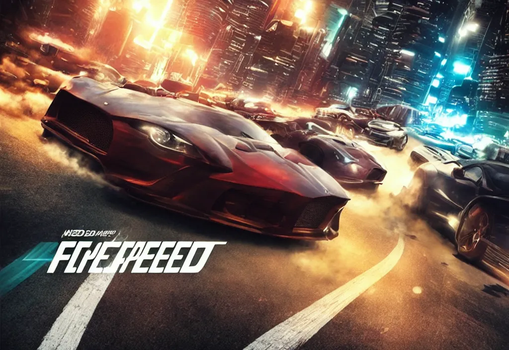 Prompt: need for speed : 2 0 4 7, futuristic racing video game cover