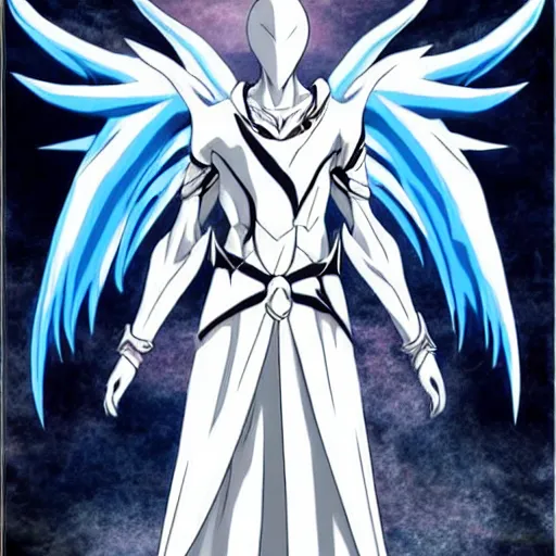 Image similar to malthael, the silent angel, bleach anime style