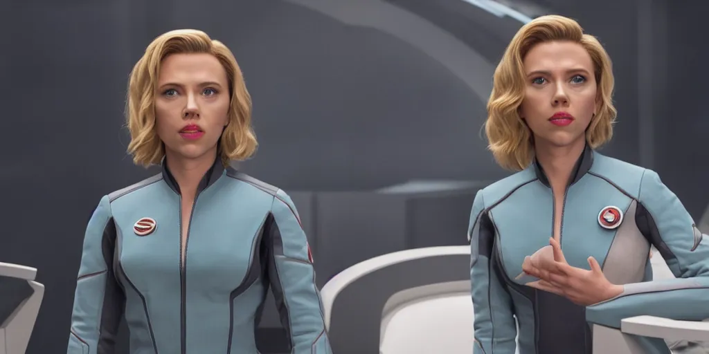 Image similar to Scarlett Johansson in a scene from The Orville