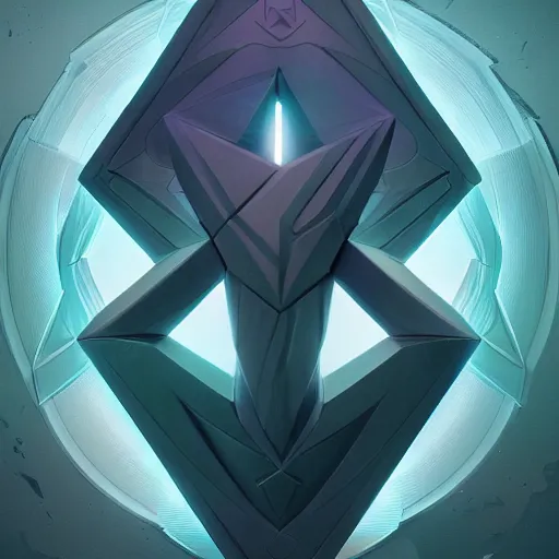 Image similar to isometric 3D of the ethereum symbol by artgerm and greg rutkowski, alphonse mucha, cgsociety and beeple highly detailed, sharp focus, cinematic lighting, illustration, art, octane render, Unreal Engine Lumen, very coherent. cinematic, hyper realism, high detail, octane render, 8k